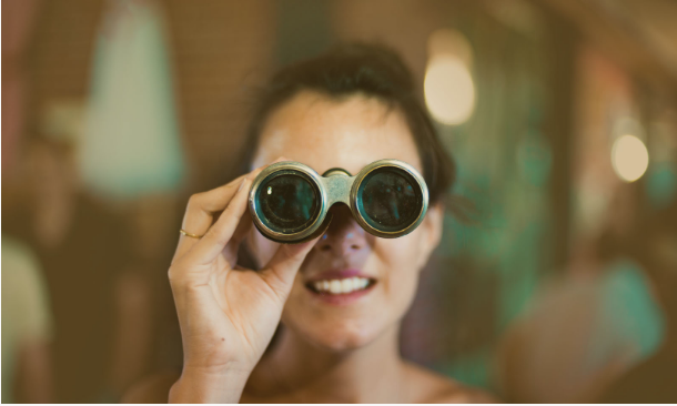 Woman With Binoculars